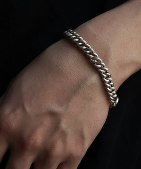 c.1900 France Paris / カーブチェーンブレスレット / Silver 800