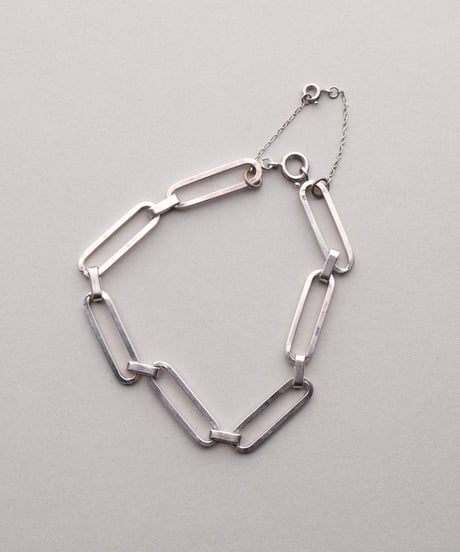c.1950 France / Brutalism Chain Bracelet / Silver 800