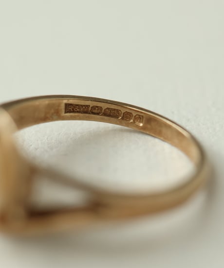 1977 England Birmingham /  ゴールドパールリング / 9CT Gold
