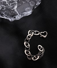 c.1980 Italy Modern Heart Chain Bracelet / Silver 925