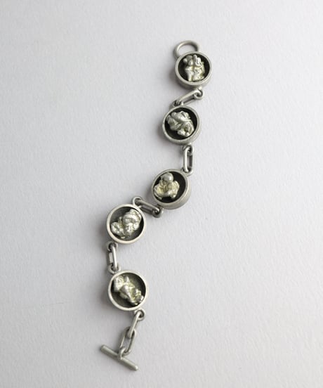 c.1960 Denmark / Abstract Pewter Bracelet