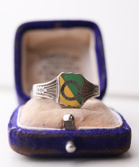 c.1950 Finland / Enamel Memory Ring / Silver 813 by Veljekset Sundqvist