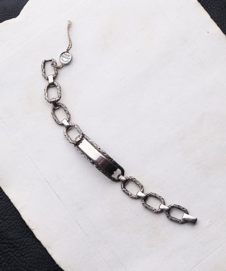 ⭐︎出品 c.1950 France / Chevron Engraved ID Bracelet /