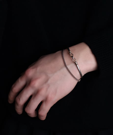 c.1940 France / Rope-linked Bangle / Silver 800 with Vermeil traces