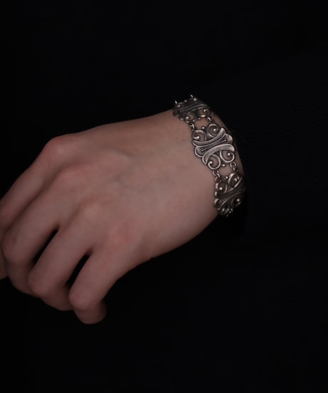 c.1930–40 Norway / National Romantic Floral Link Bracelet / Silver 830