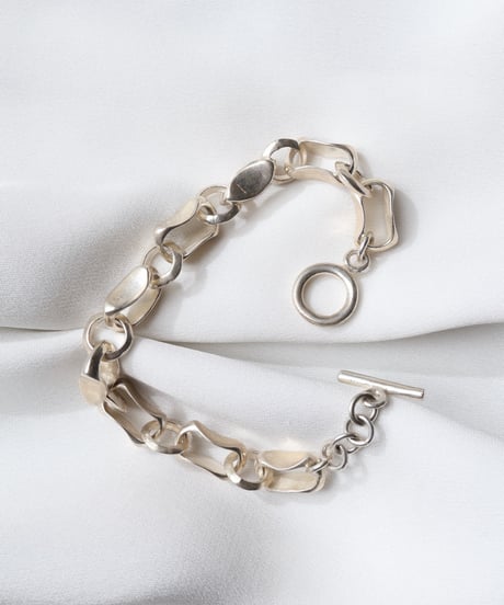 c.1970 France / Modernist Link Bracelet / Silver 925