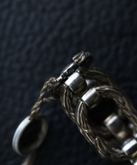 c.1950 France / Chevron Engraved ID Bracelet / Silver 800