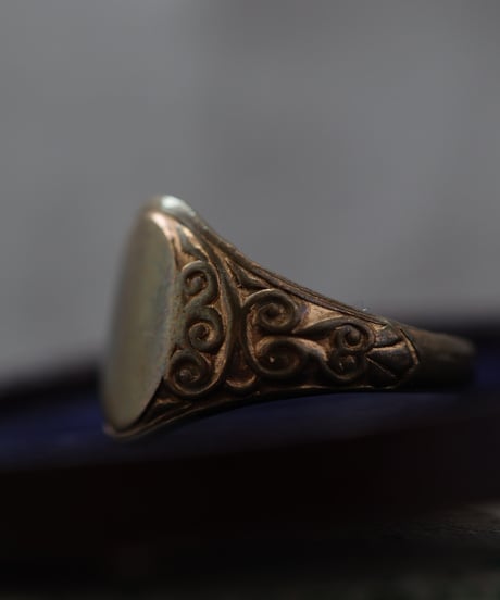 c.1900 UK/ ゴールドシグネットリング/19ct rolled gold