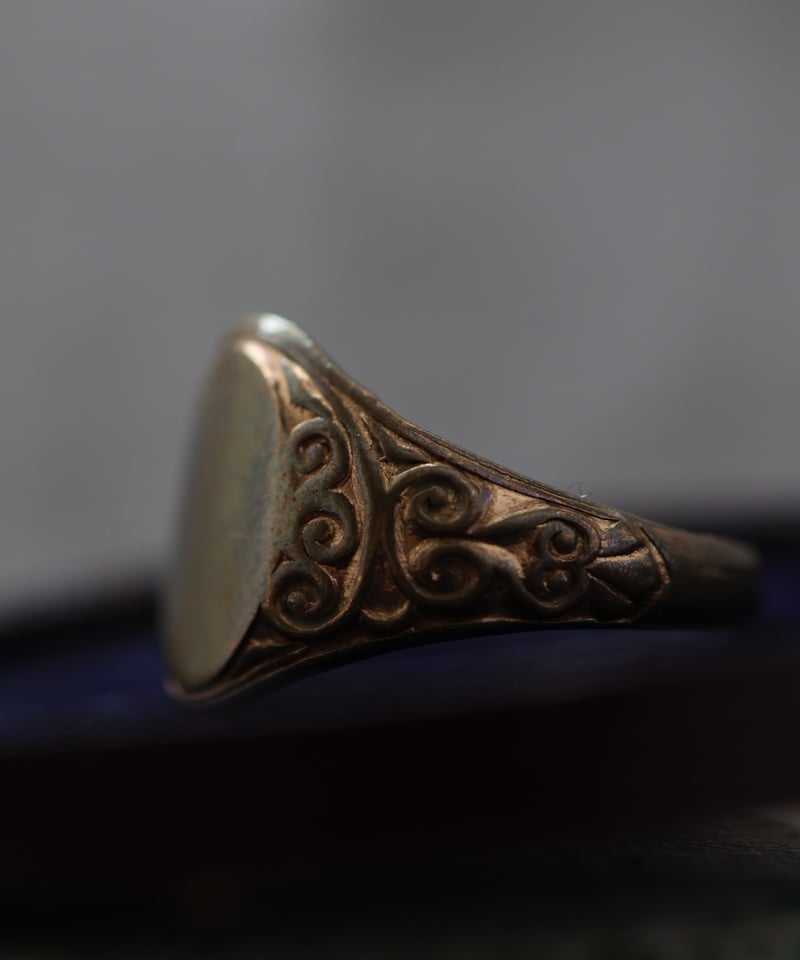 c.1900 UK/ ゴールドシグネットリング/19ct rolled gold | BLUE