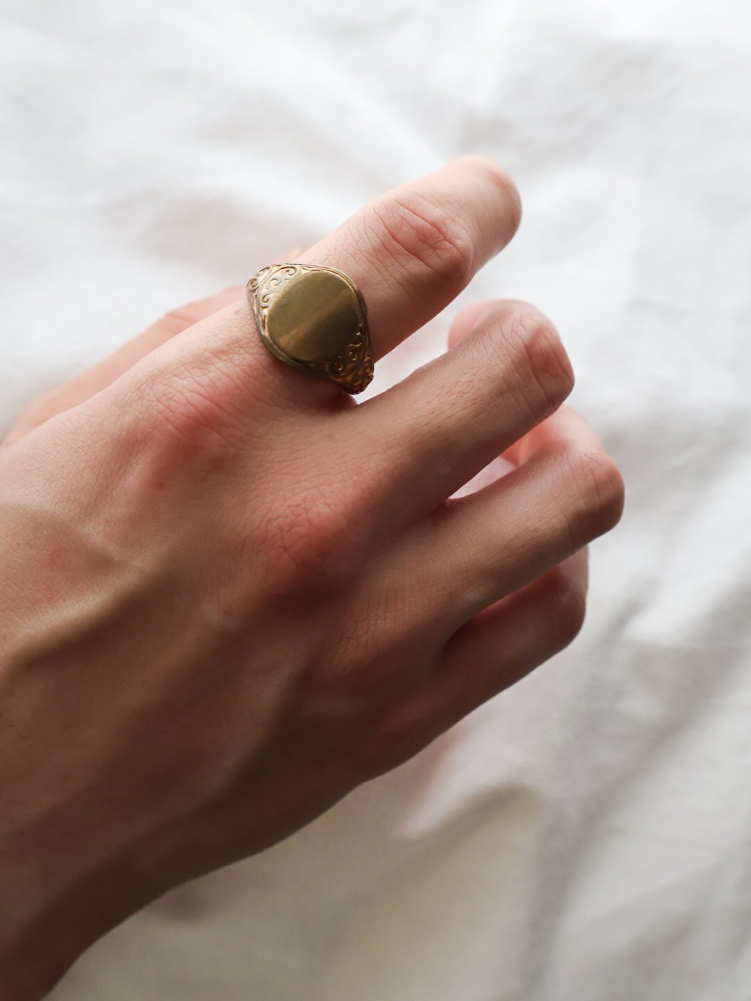 c.1900 UK/ ゴールドシグネットリング/19ct rolled gold | BLUE