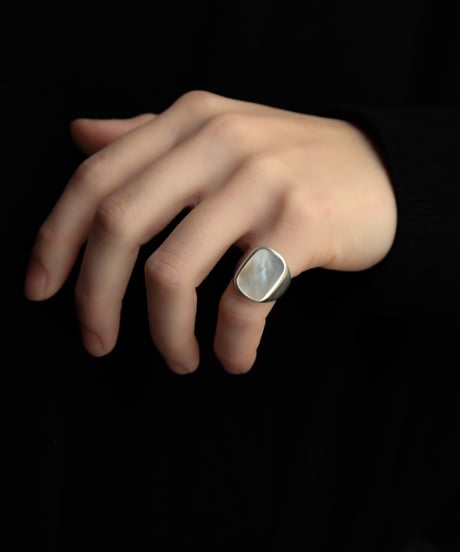 c.1960–1970 East Europe  / Mother of Pearl Signet Ring / Silver 925