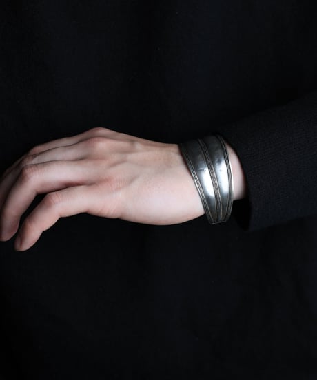 c.1930-50 Morocco Primitive Cuff Bangle / Silver 800