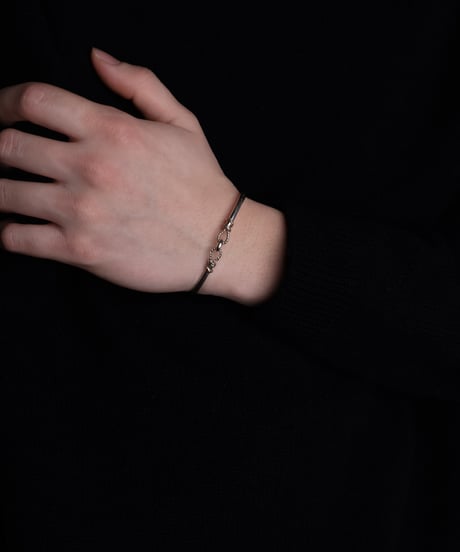 c.1940 France / Rope-linked Bangle / Silver 800 with Vermeil traces