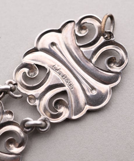 c.1930–40 Norway / National Romantic Floral Link Bracelet / Silver 830