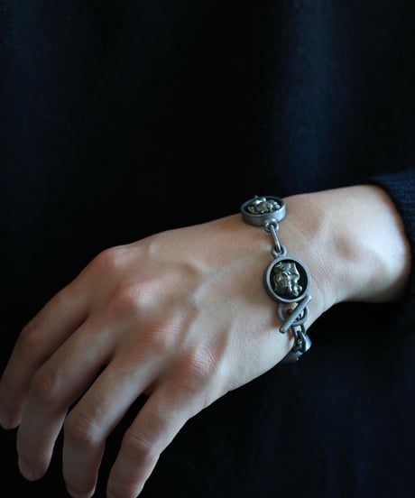 c.1960 Denmark / Abstract Pewter Bracelet