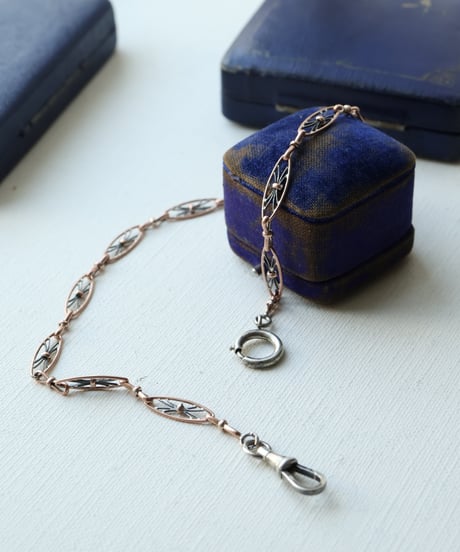 c.1900 France / ウォッチチェーン / ブレスレット　/ Silver 800 & Vermeil Rosé