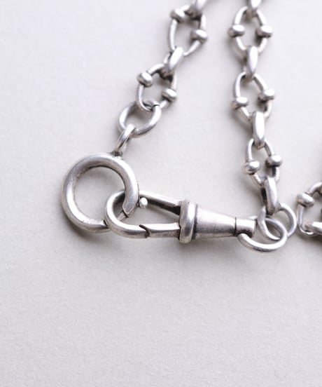 c.1900 France Watch Chain Necklace & Bracelet / Silver 800