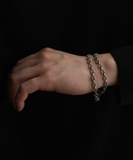 c.1900 France Watch Chain Necklace & Bracelet / Silver 800