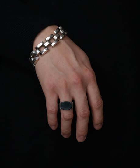 c.1921–1929 Czechoslovakia / アールデコ　シグネットリング / Silver 900 ✖️Bloodstone
