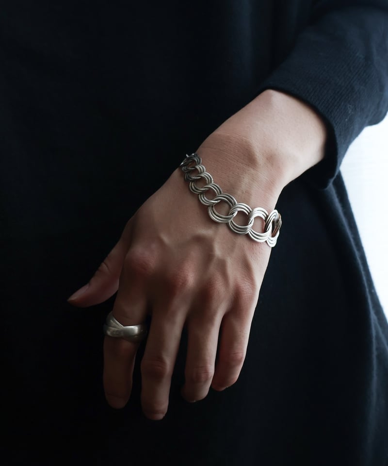 c.1930 France / 三連リンクブレスレット / Silver 800 | BLUE