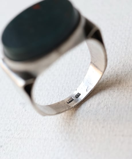 c.1921–1929 Czechoslovakia / アールデコ　シグネットリング / Silver 900 ✖️Bloodstone