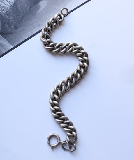 c.1900 France Paris / グルメットチェーン　ブレスレット / Silver 800