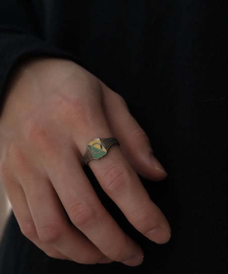 c.1950 Finland / Enamel Memory Ring / Silver 813 by Veljekset Sundqvist