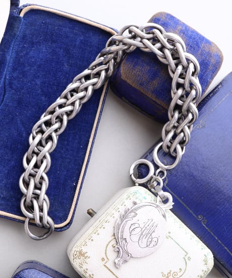 1905 France / Double Panier Watch Chain Bracelet / Silver 800