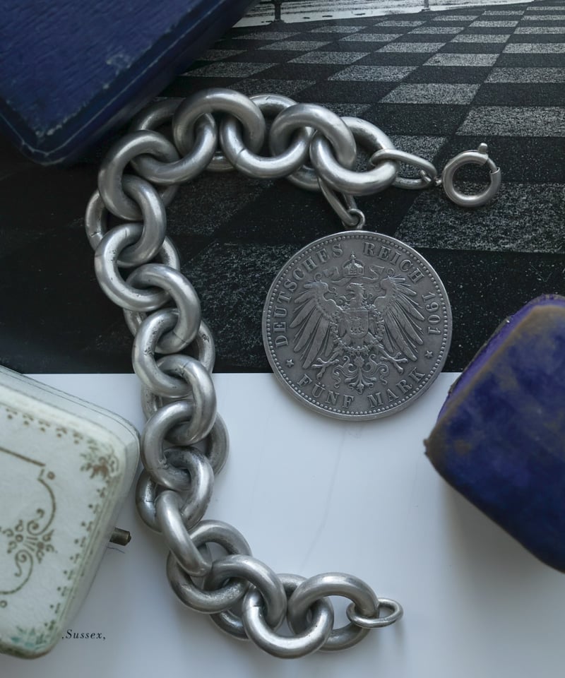 c.1930 Germany / ラウンドチェーンブレスレット / Silver 800 ×