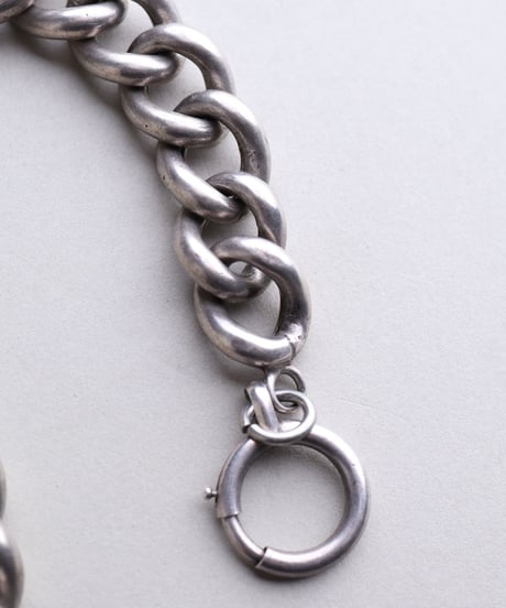 c.1900 France / Gourmette Chain Bracelet / Silver 800