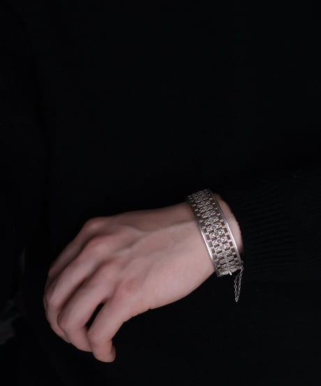 c.1900–20 France / Ferronnerie Floral Gate Bangle / Silver 800