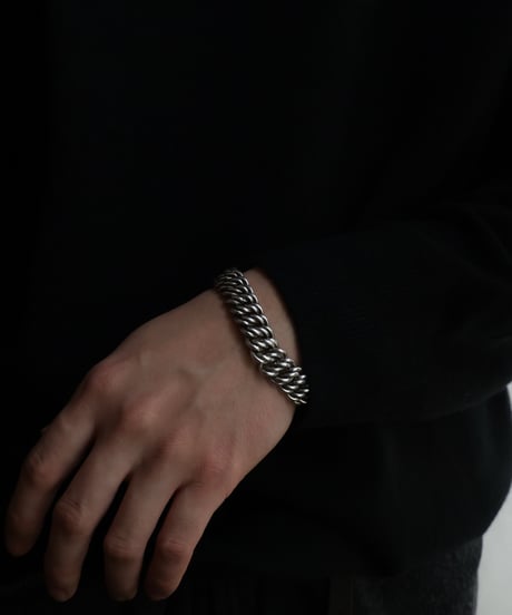 c.1960 France Paris / Double Gourmette Bracelet / Silver 800