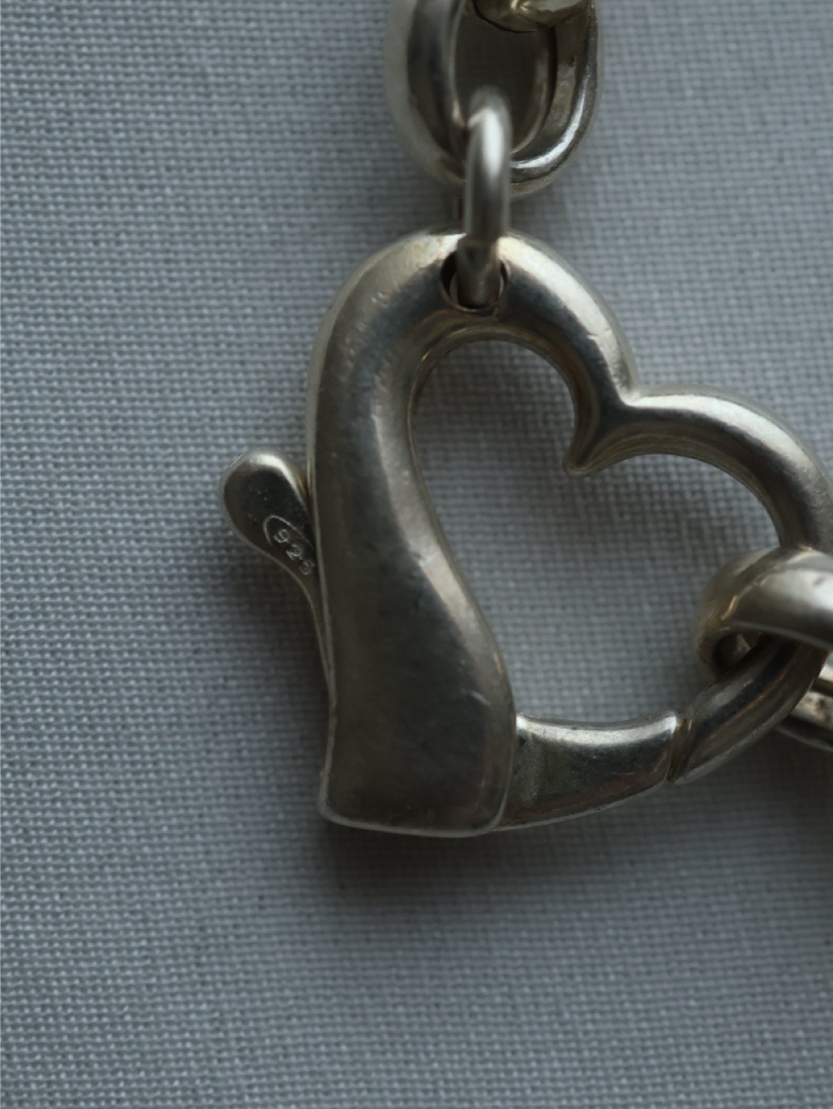 c.1980-90 Italy / ハートクラスプ/ロロチェーンブレスレット/ Silver