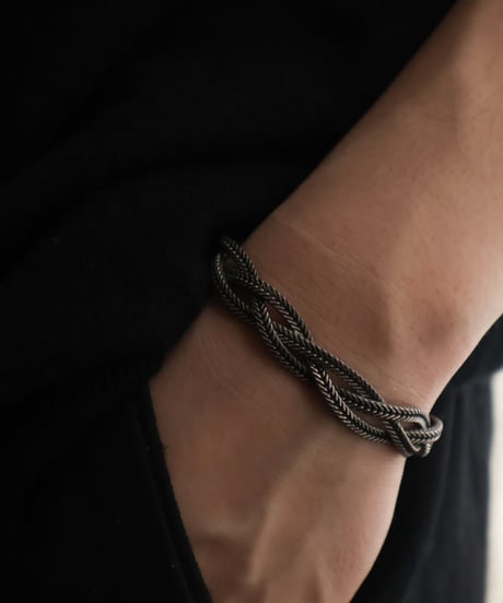 c.1950 Germany Braided Fox Tail Bracelet / Silver 835