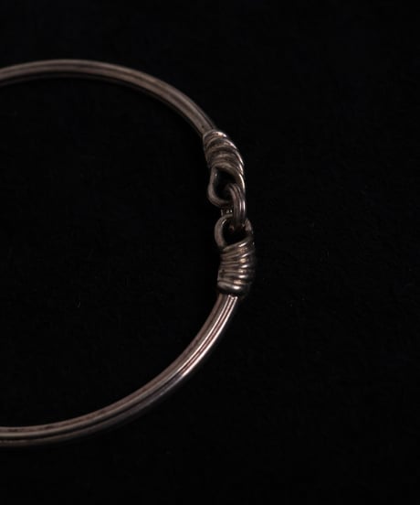 c.1950-60 France / Primitive Joint Bangle / Silver 800