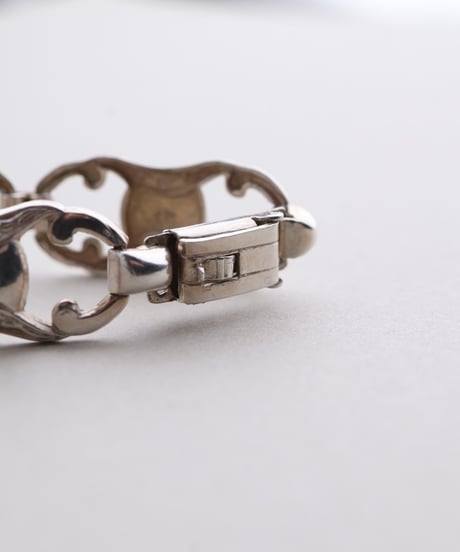 c.1930 Czechoslovakia Embossed リンク　ブレスレット / Silver 900