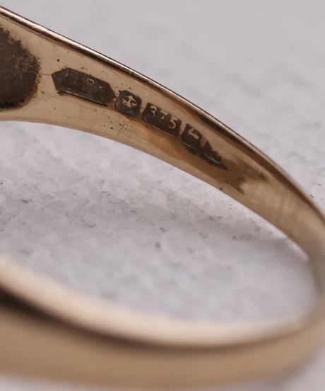 c.1970 England (Birmingham) / シグネットリング / 9ct Gold×Black Onyx