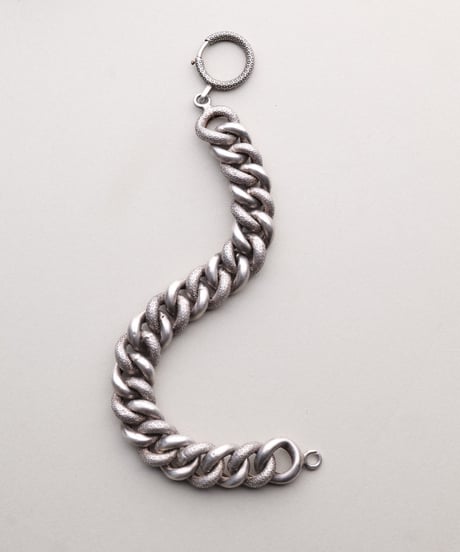 c.1910 France / Art Deco Gourmette Bracelet / Silver 800
