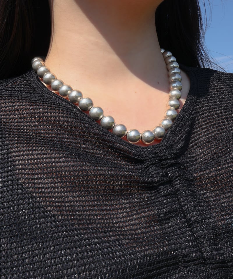 c.1970 France vintage / ボールチェーンネックレス/ Silver 92