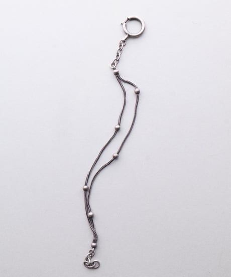 c.1870–1900 France / Double Foxtail Chain Bracelet / Silver 800