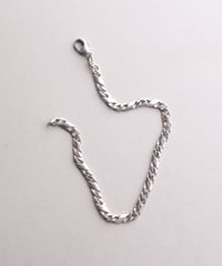 c.1970 Germany / Faceted Narrow Chain Bracelet / Silver 925