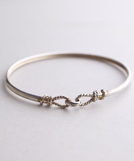 c.1940 France / Rope-linked Bangle / Silver 800 with Vermeil traces