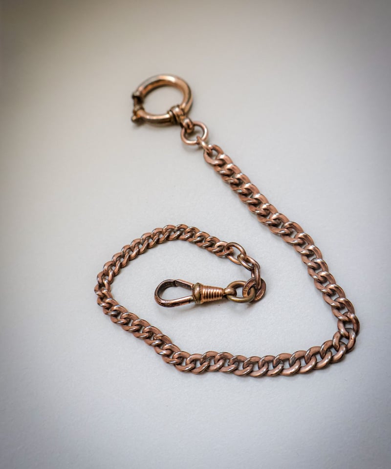 c.1900 France /アンティーク/アルバートチェーン/キーチェーン/銅製