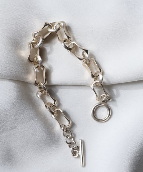c.1970 France / Modernist Link Bracelet / Silver 925