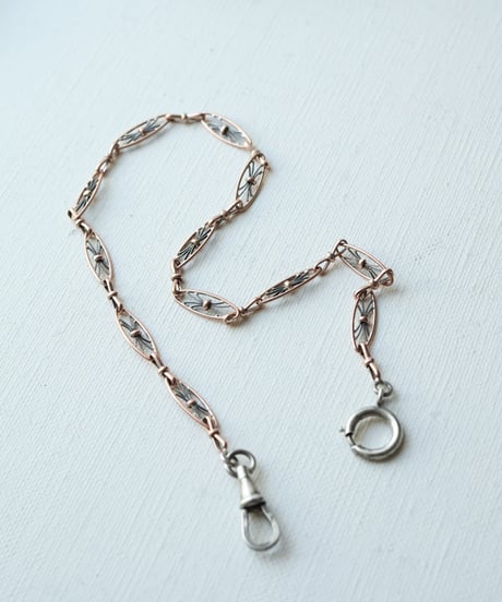 c.1900 France / ウォッチチェーン / ブレスレット　/ Silver 800 & Vermeil Rosé