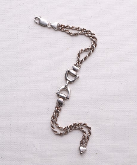 c.1980 France / Horse Bit Double Twist Bracelet / Silver 925
