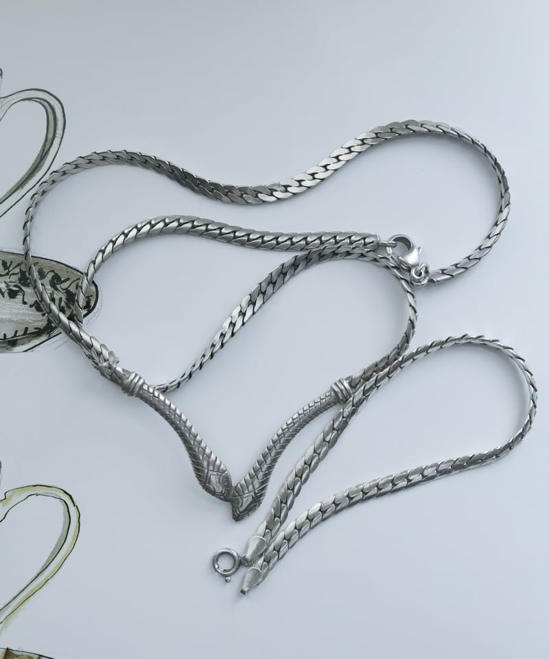 ヴィンテージ！Silver Wavy Curve ブレスレット 幅広 ヴィンテージ パターン シルバー バングル ブレスレット