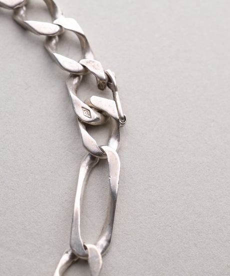 c.1950 France / Maille Cheval × Figaro Link Bracelet / Silver 800