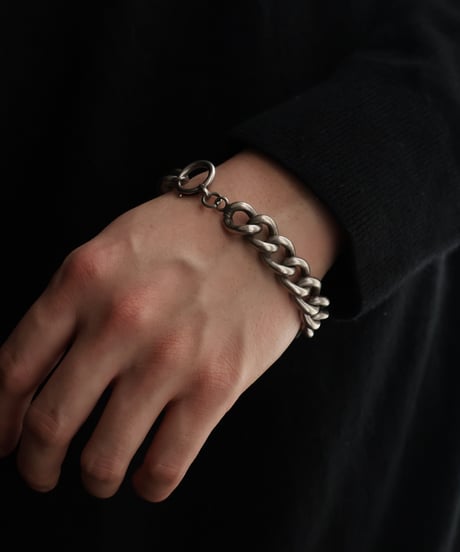 c.1900 France / Gourmette Chain Bracelet / Silver 800