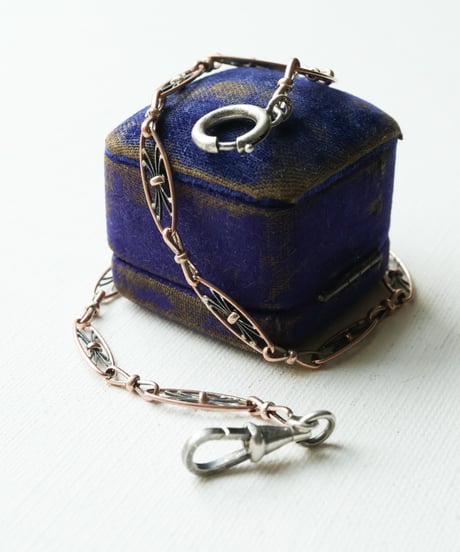 c.1900 France / ウォッチチェーン / ブレスレット　/ Silver 800 & Vermeil Rosé